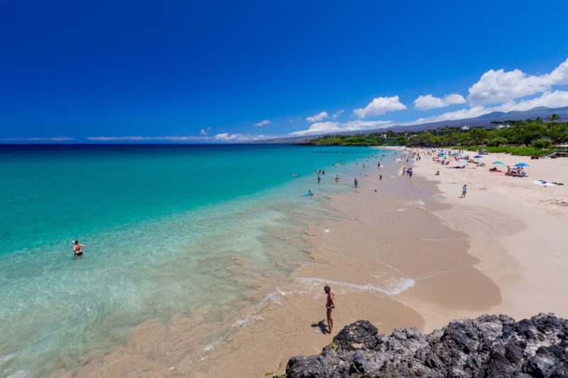 Hapuna is the longest white sand beach on the Big Island