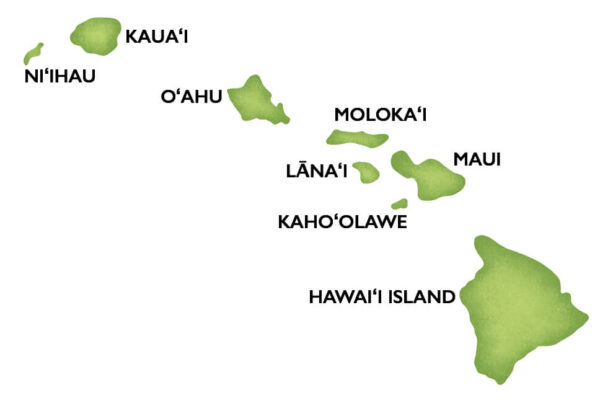 Map of Hawaiian Islands