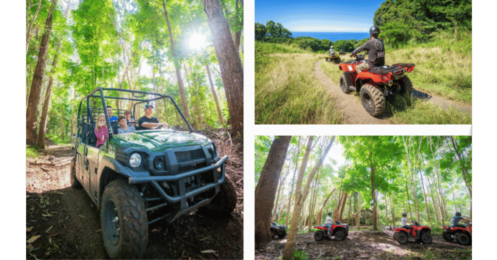 three photos of our hawaii atv tour