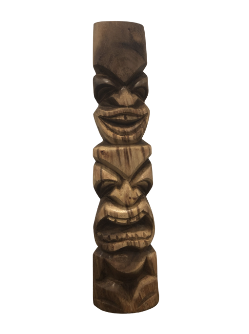 Tiki with two faces - carved on big island Hawaii