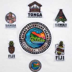 Assortment of small Hawaii/Polynesian stickers