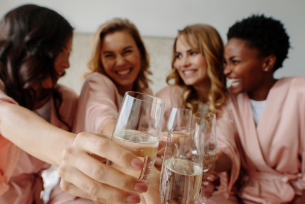 women cheers on bachelorette party